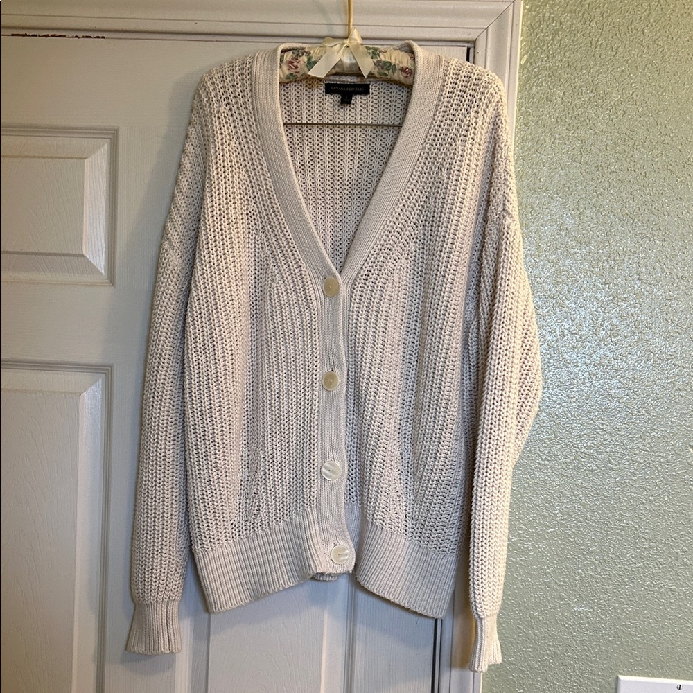 Banana Republic Cream Knit Cardigan